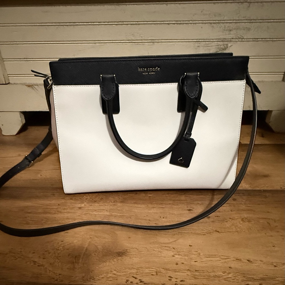 Kate Spade Black and White with Dusty Rose sides Women's Handbag